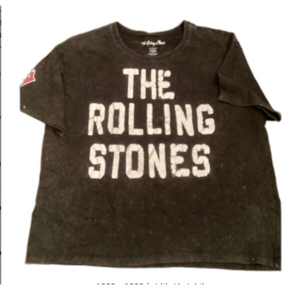 THE ROLLING STONES SIZE XL MINERAL WASH SHORT  SLEEVE CROP BAND T SHIRT - Picture 1 of 7